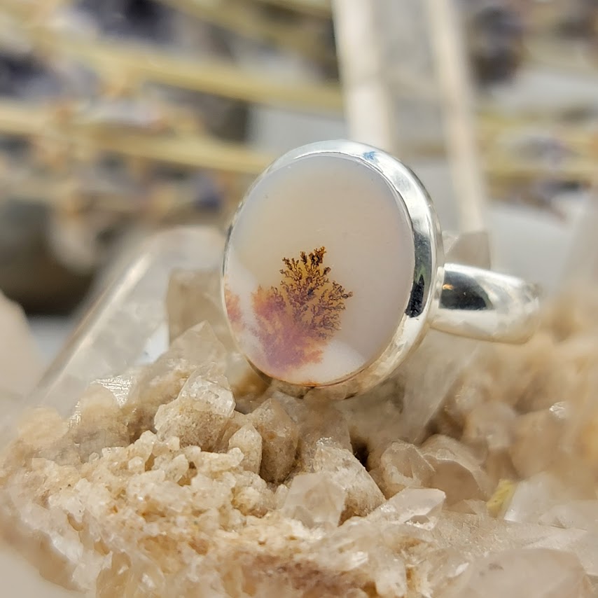 Scenic Dendritic Agate Ring 7