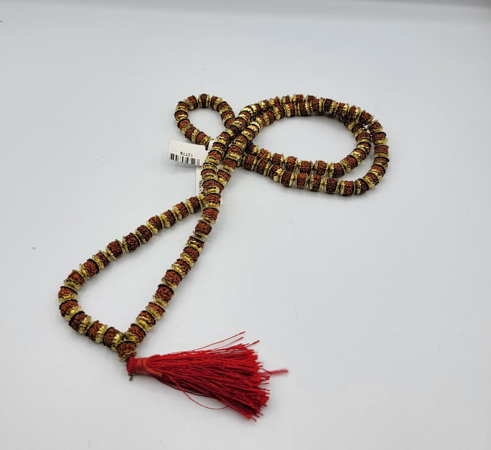 Rudraksha w/Golden Cap Japmala