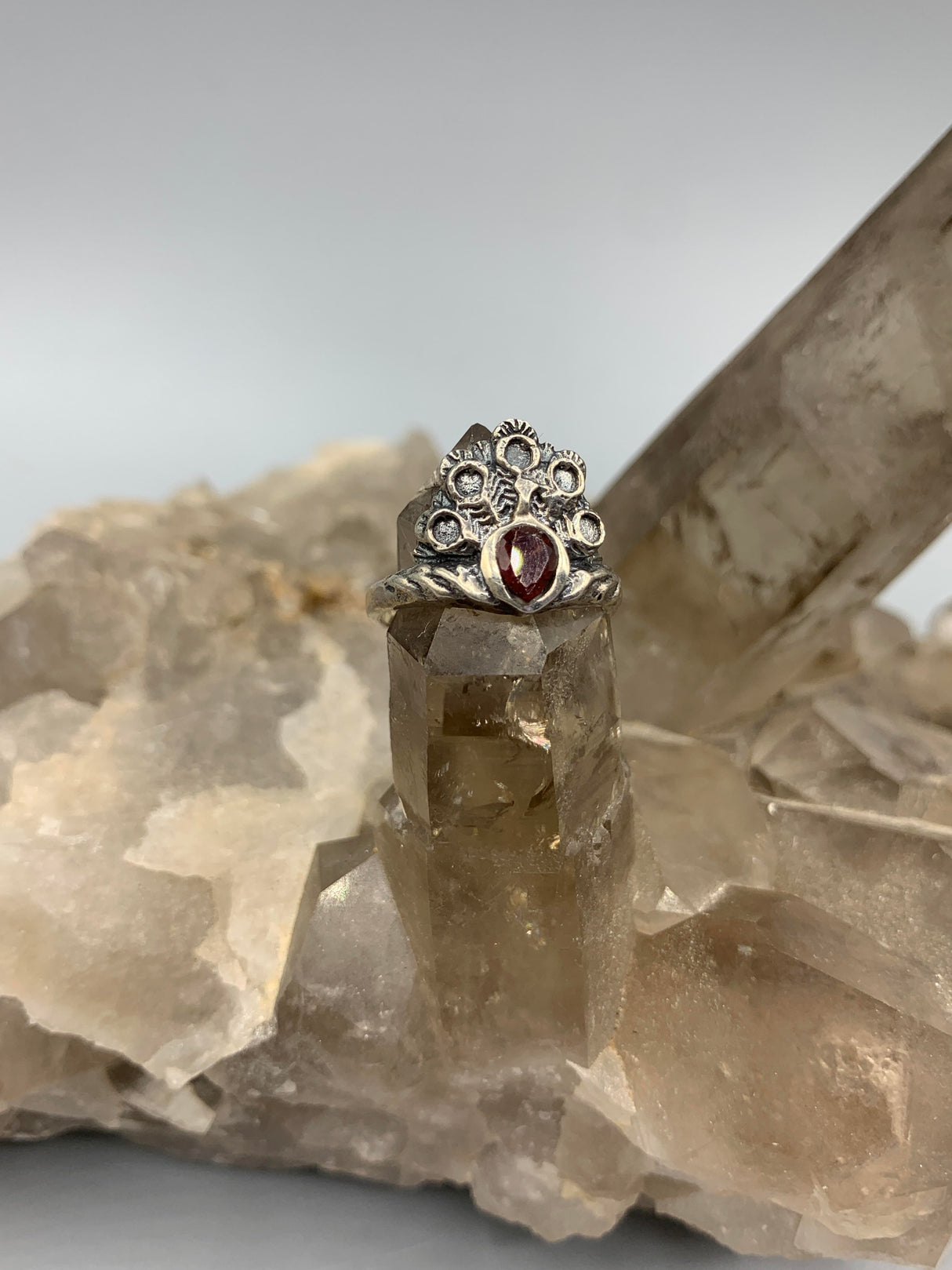 Pink Tourmaline Peacock Ring 5