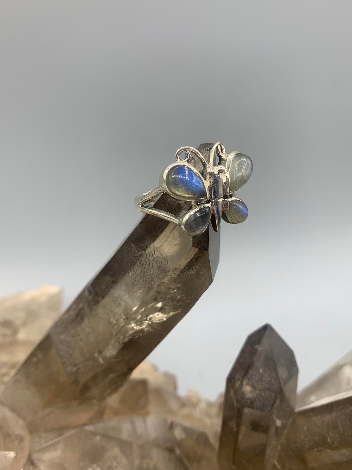 Sterling Labradorite Butterfly Ring 8