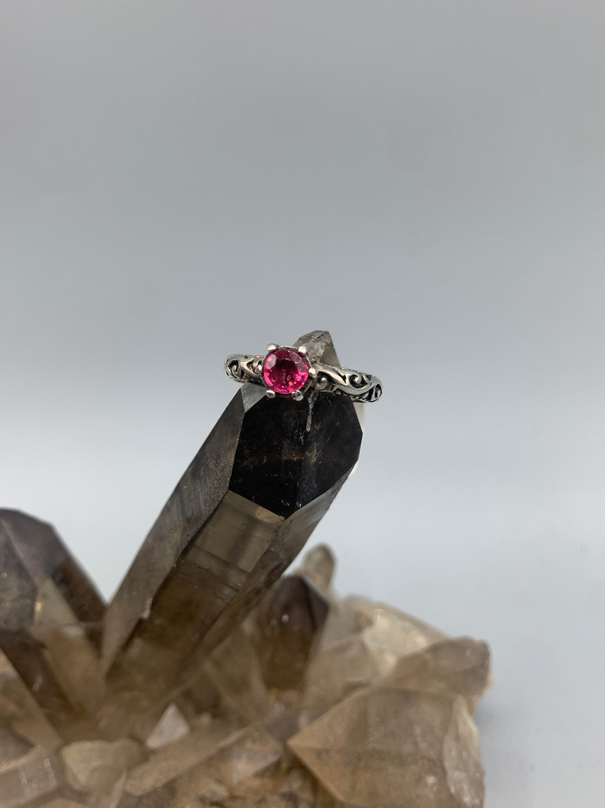 Sterling Indian Ruby Ring 8