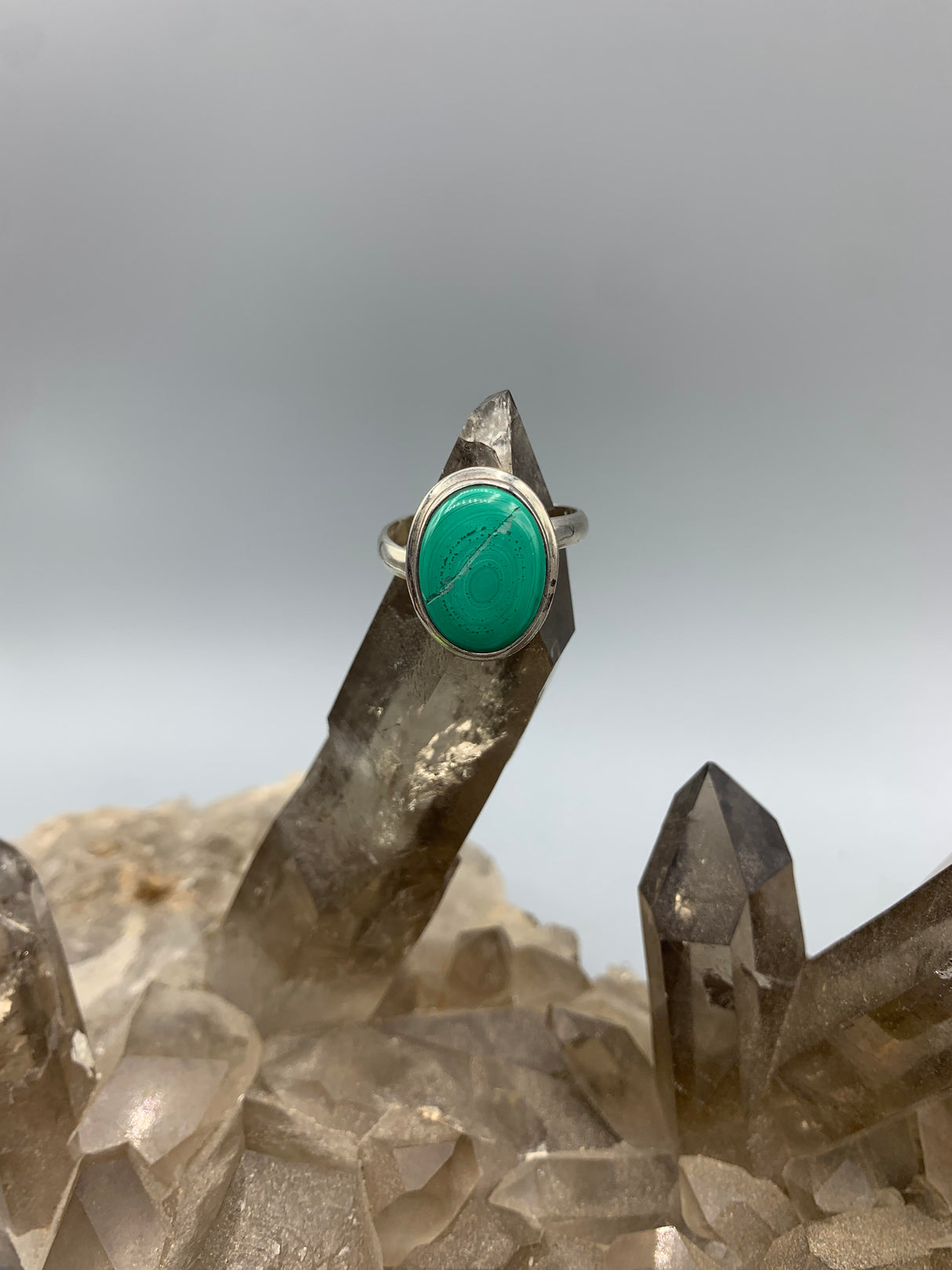 Malachite Sterling Silver Ring 10