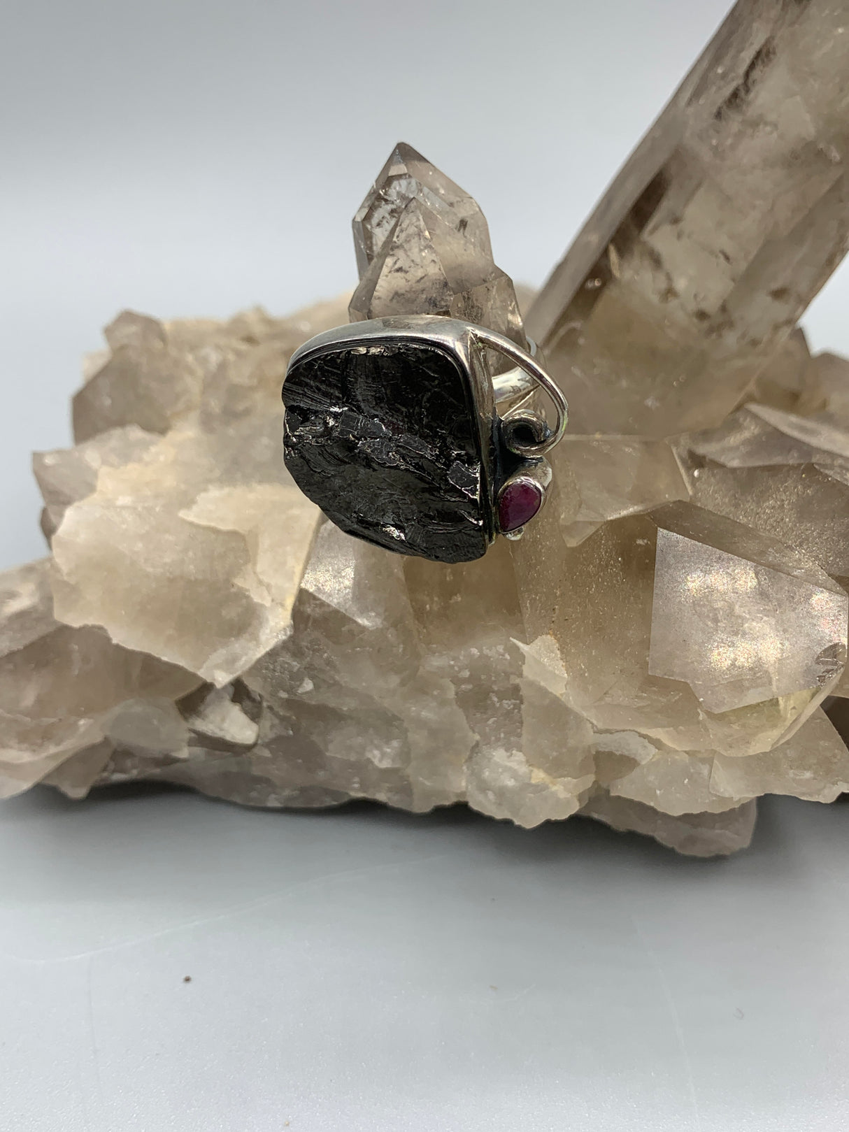 Ruby Shungite Ring 8