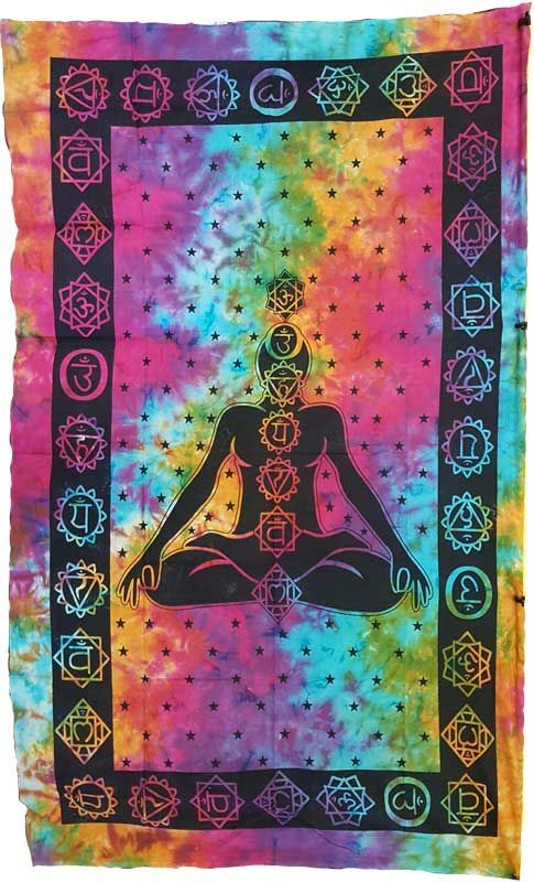 Seven Chakra tapestry Tie Dye