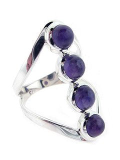 Multi 4 Stone Ring Amethyst