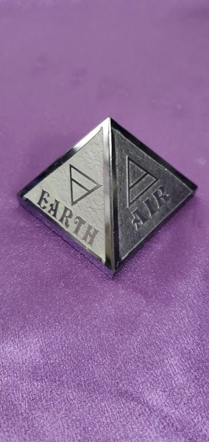 Black Obsidian Pyramid w/Symbol