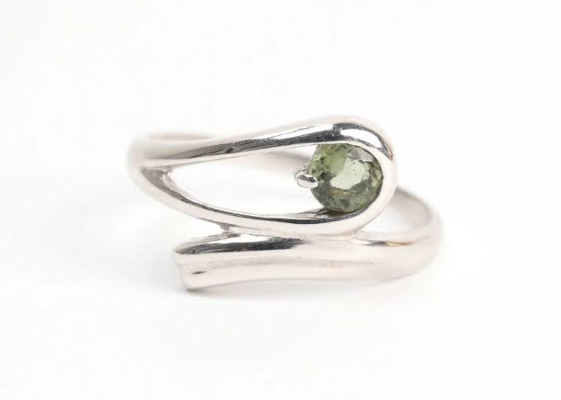 Sterling Faceted Moldavite 9.5