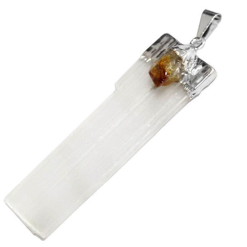 Selenite w/Citrine Pendant