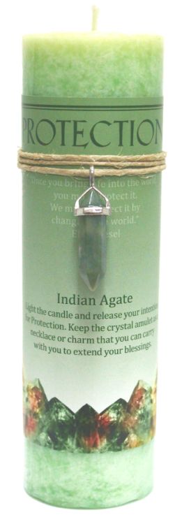 Protection Candle w/Indian Agat