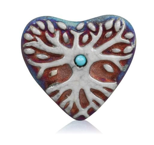 Mini Raku Heart Tree of Life