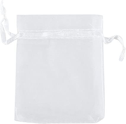 White Organza Drawstring Bag