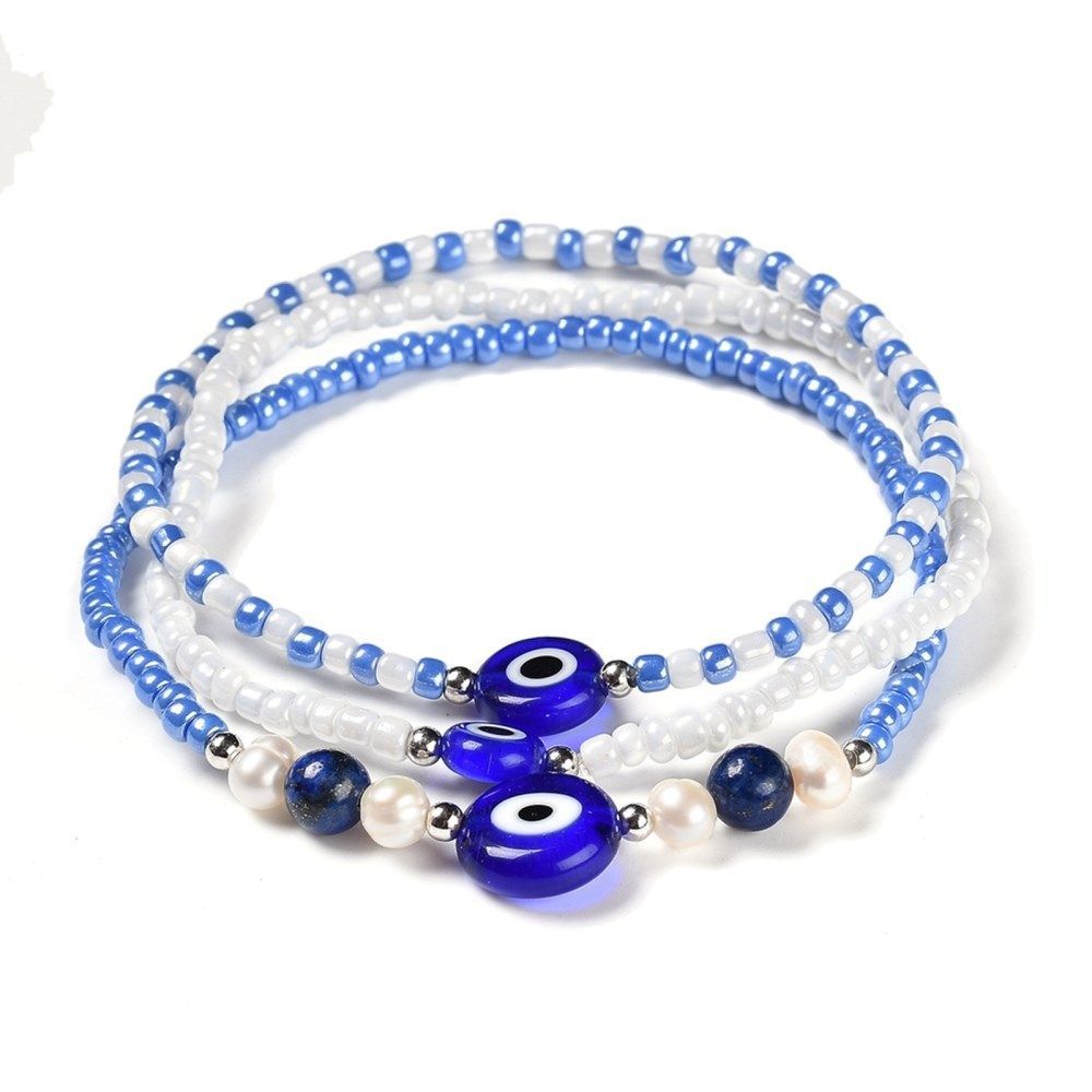 Evil Eye Bracelet Set Blue