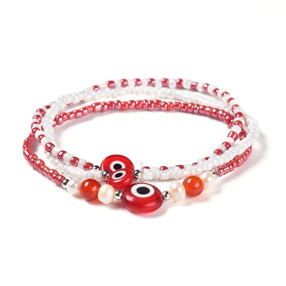 Evil Eye Bracelet Set Red