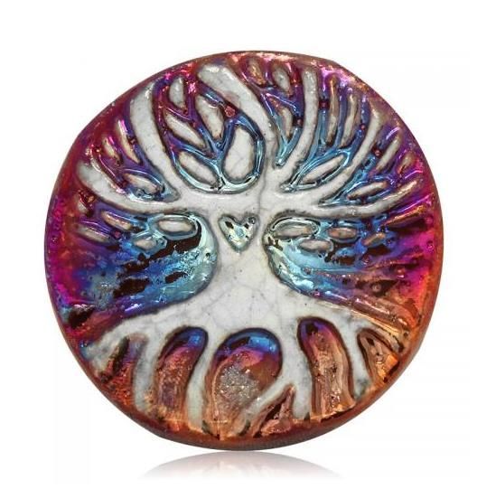 Raku Magnet-Tree of Life