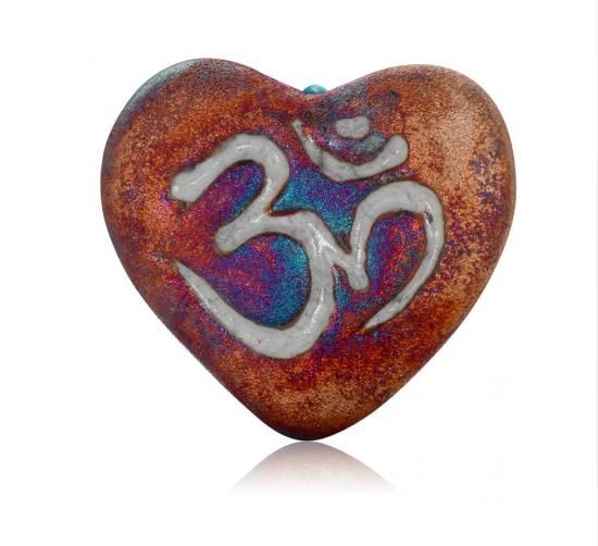 Mini Raku Heart Om