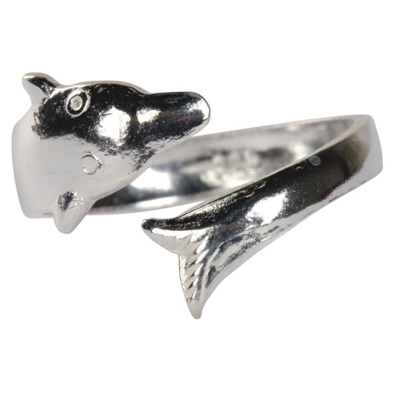 Silver Wrap Dolphin Toe Ring