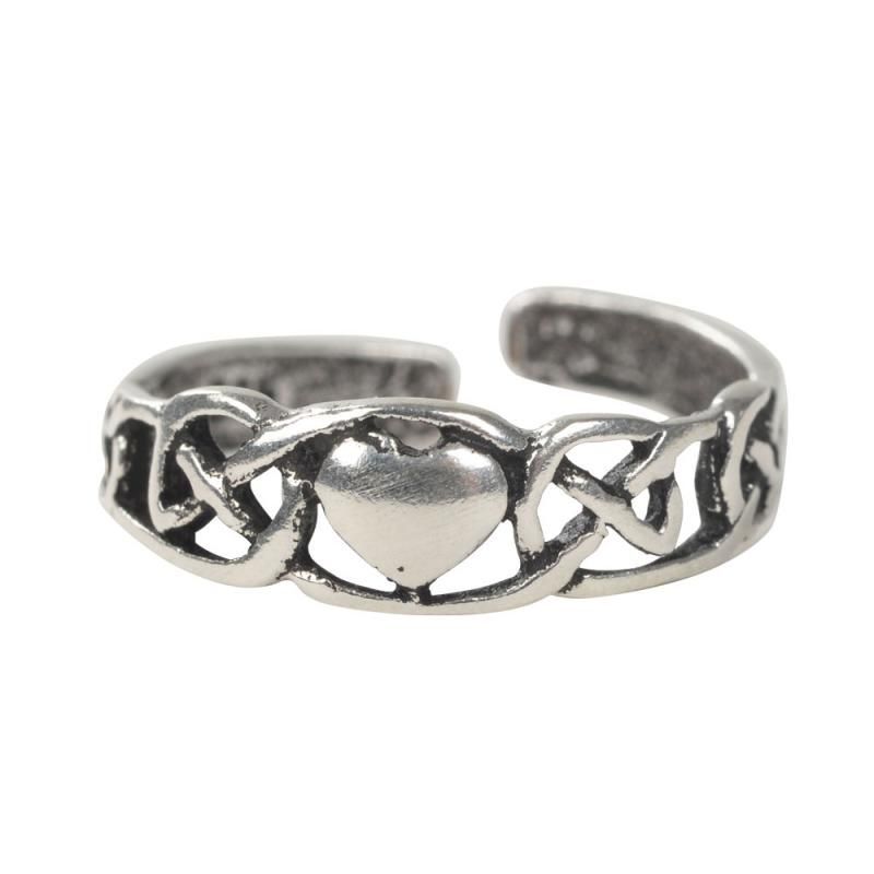 Silver Infinity Heart Toe Ring