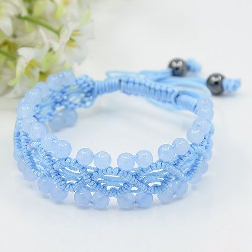 Macrame Aquamarine Bracelet