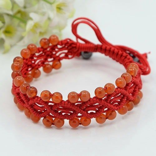 Macrame Carnelian Bracelet