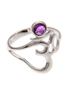 Sterling Ohm Amethyst Ring