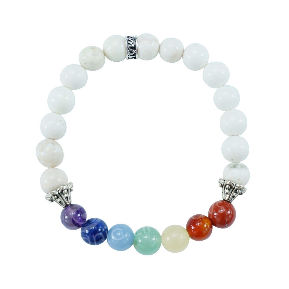 Howlite w/7 Chakra Bracelet