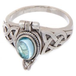 Oval Box Ring Blue Topaz 7