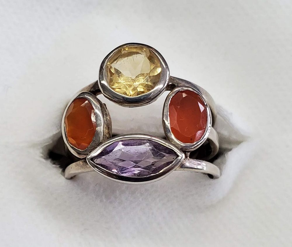 Sterling Multi-Stone Ring 8