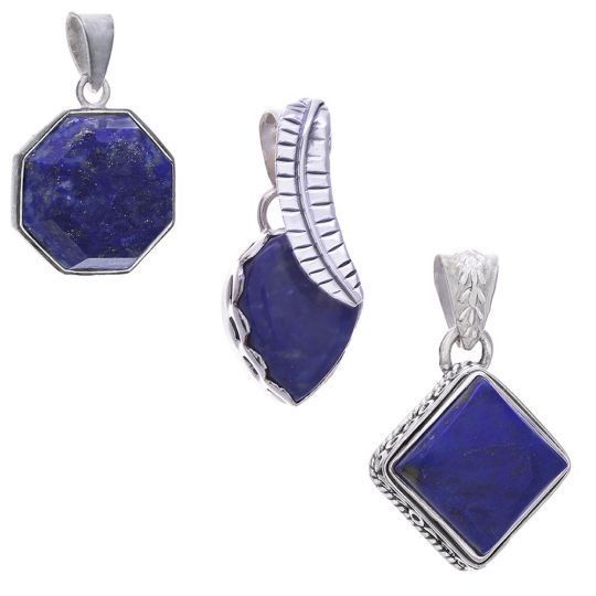 Silver Asst'd Lapis Pendant