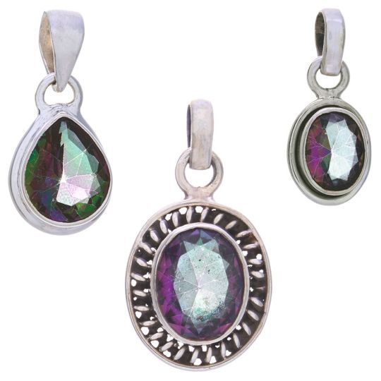 Sterling Mystic Topaz Pendant