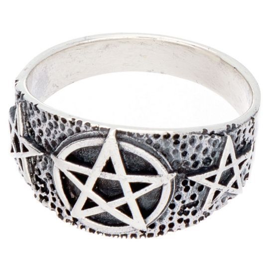 Pentacle Sterling Band Ring 10