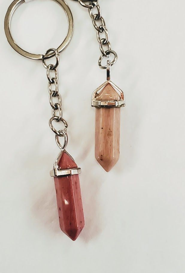 Rhodonite Point Keychain