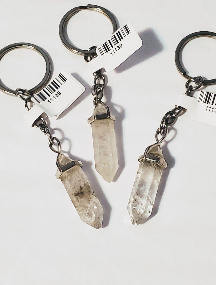 Clear Quartz Point Keychain