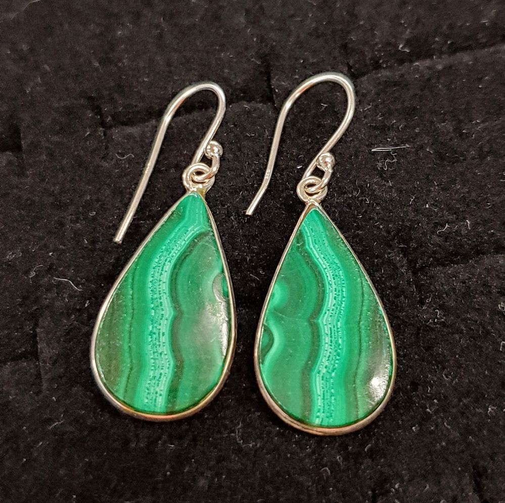 Malachite Earrings (silver)