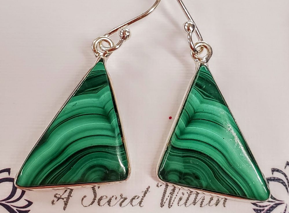 Malachite Earrings (sterling)