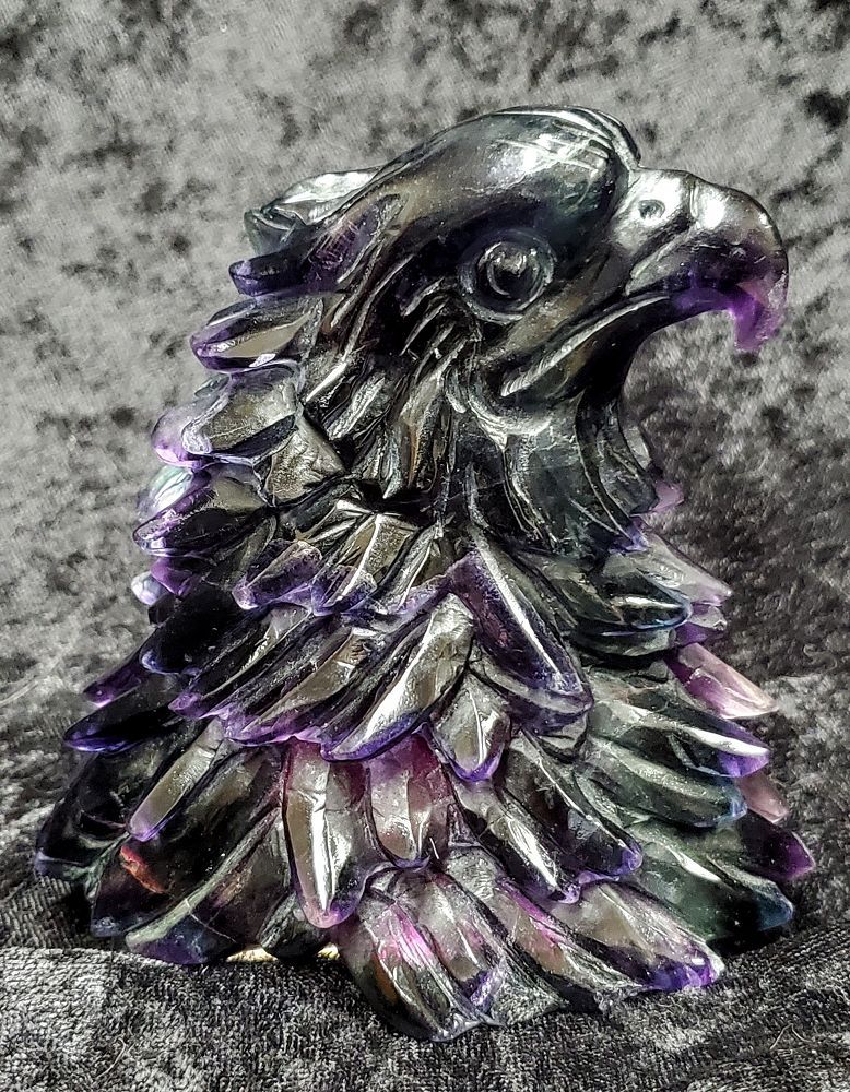 Fluorite Carved Eagle Head