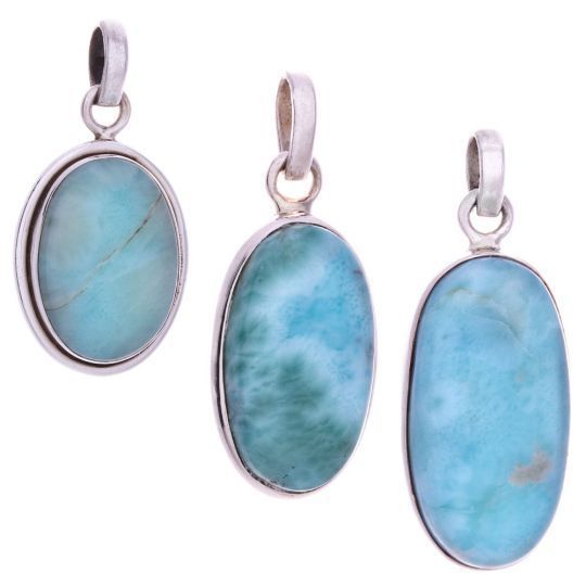 Assorted Larimar Oval Pendant