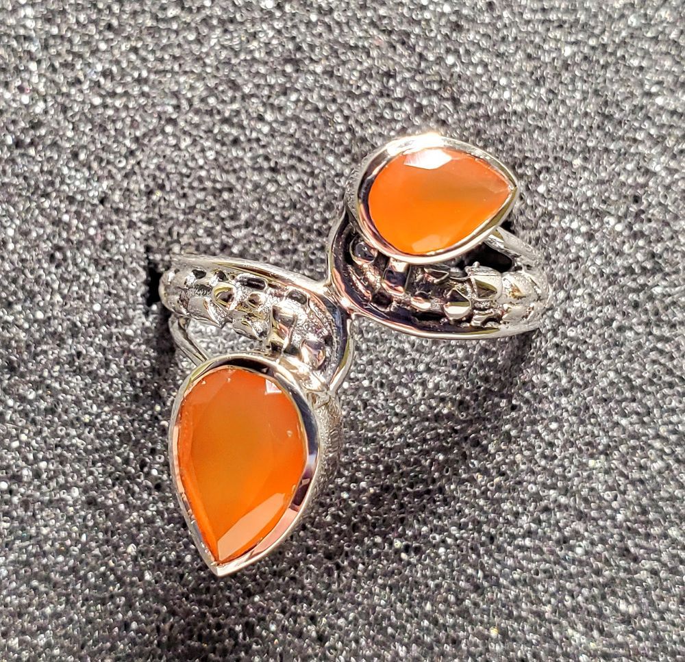 Sterling Double Carnelian Ring