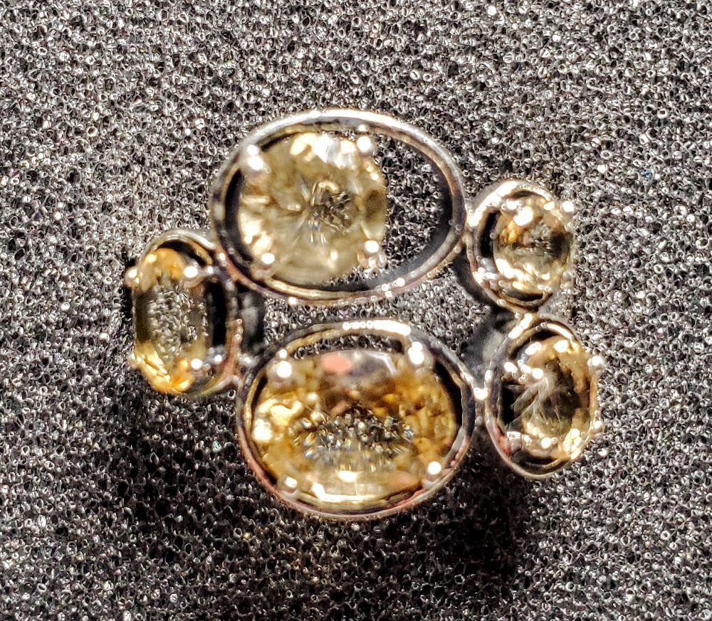 Silver Multi Citrine Ring 9