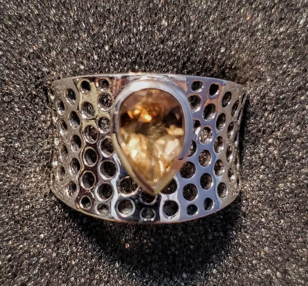 Silver Weave Citrine Ring 8