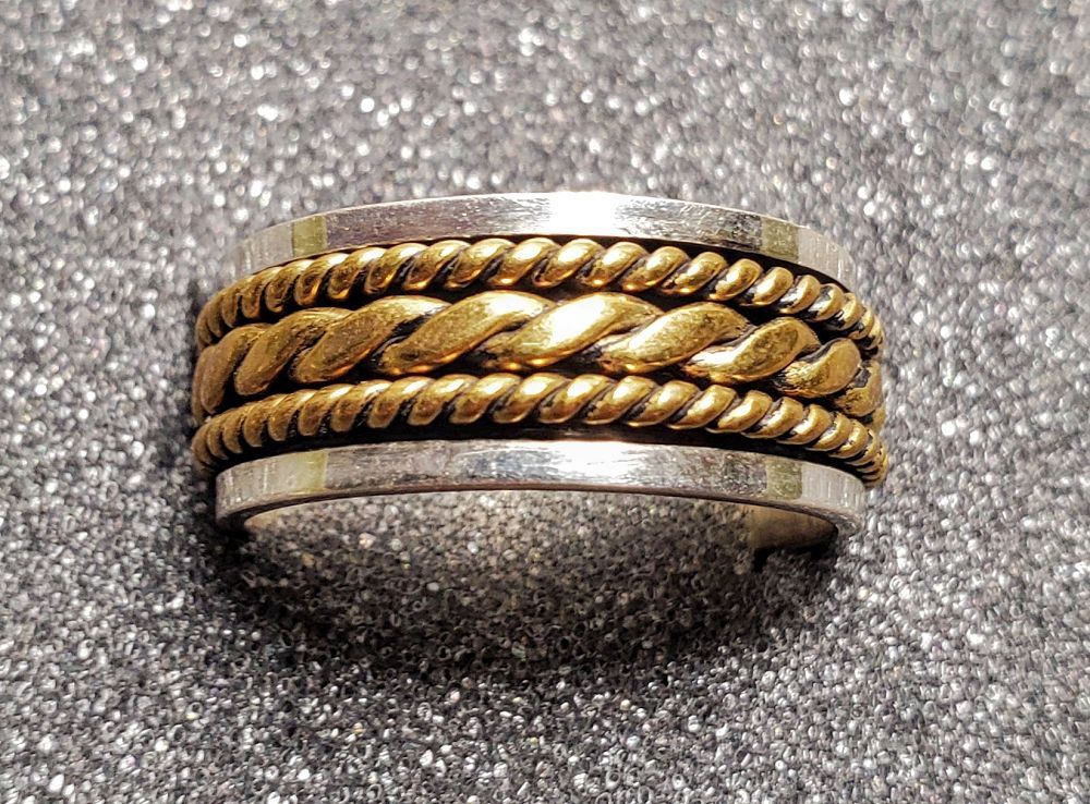 Sterling/Brass Spinner Ring