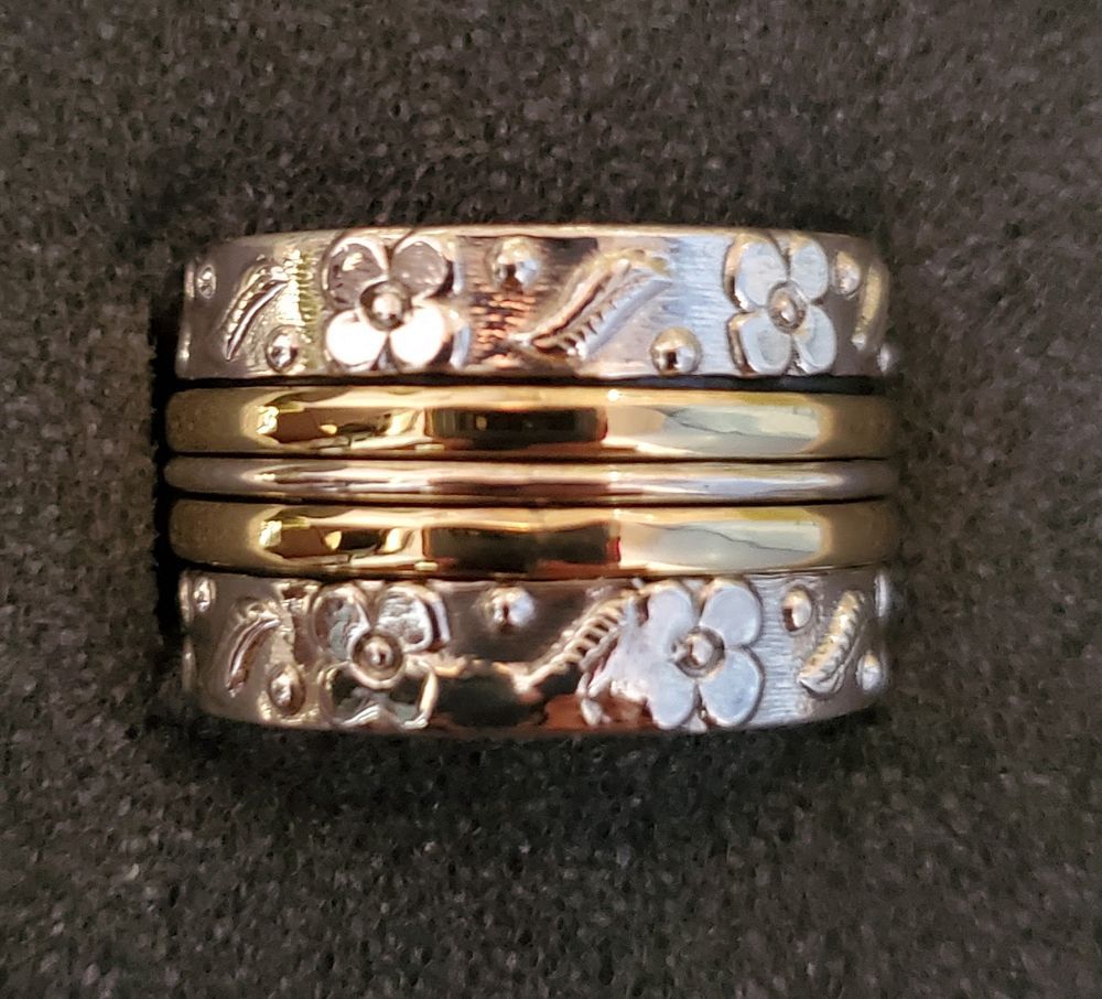 Sterling/Brass Floral Ring 8.5