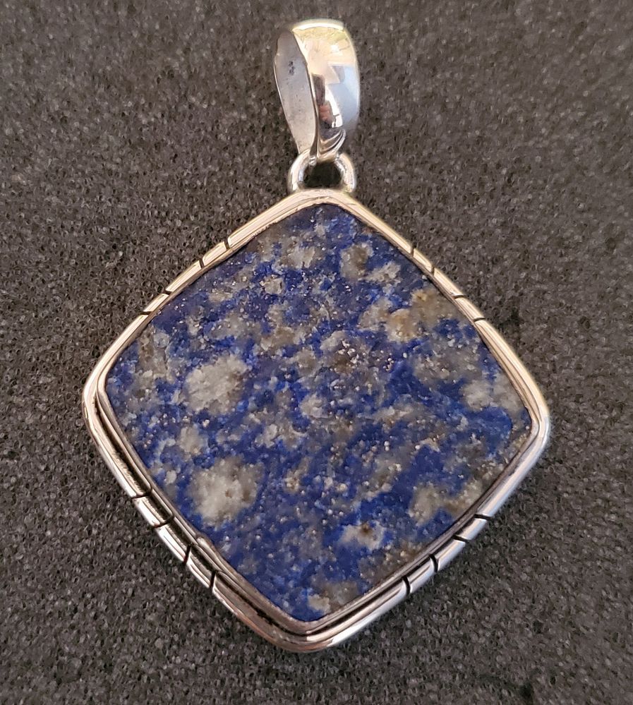 Sterling Rough Lapis Pendant