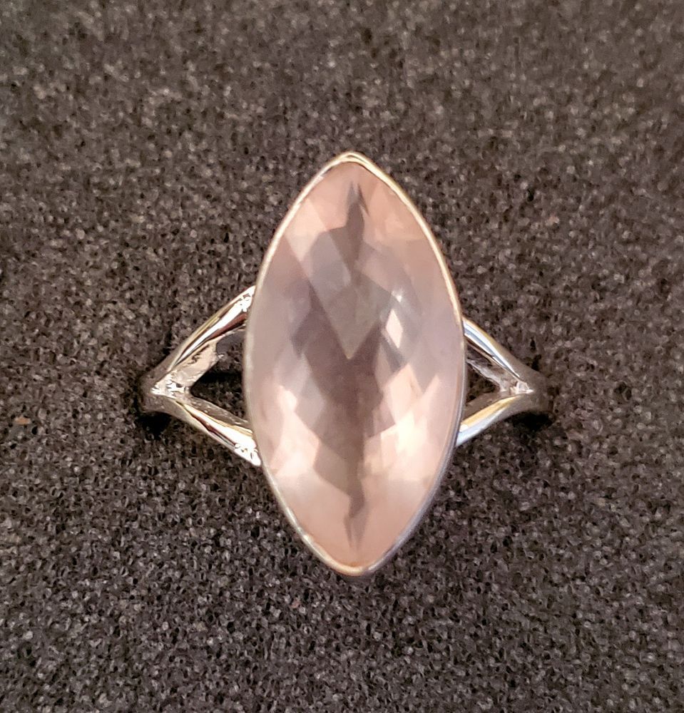 Sterling Rose Quartz Ring 10