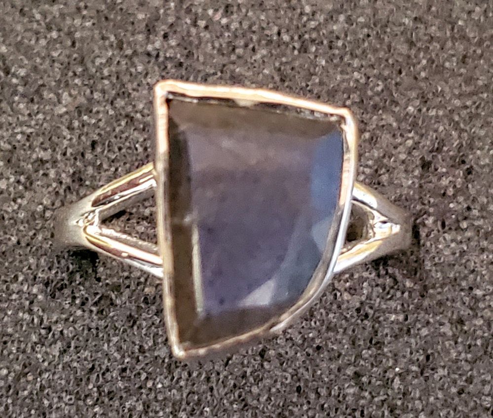 Silver Labradorite Ring 8