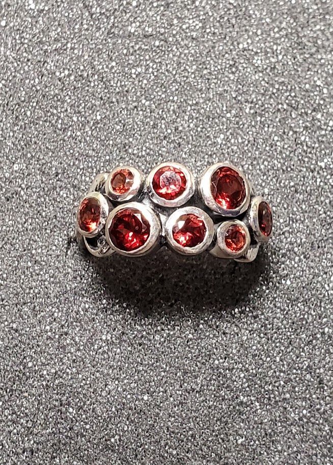 Sterling Multi Garnet Ring