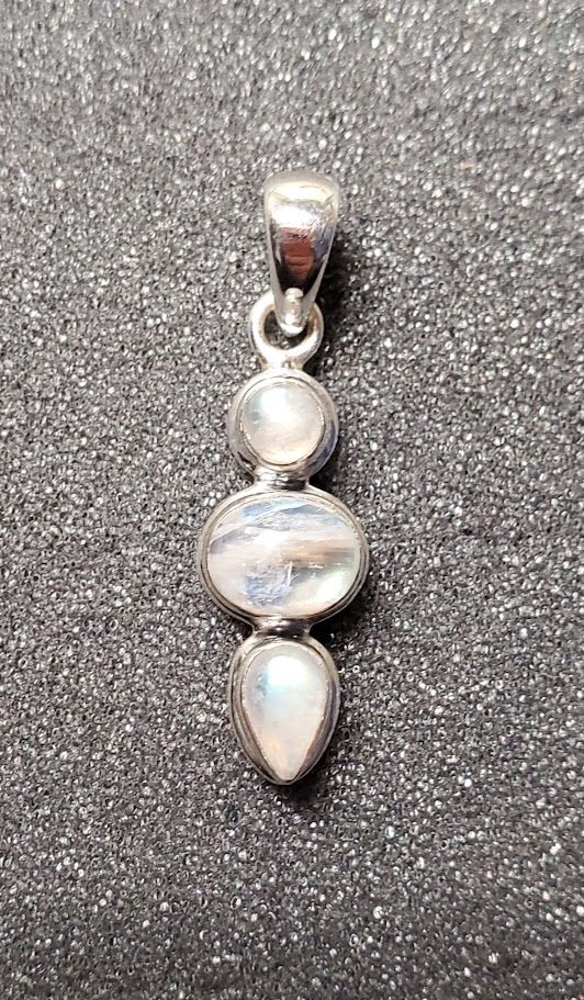 Sterling 3 Moonstone Pendant