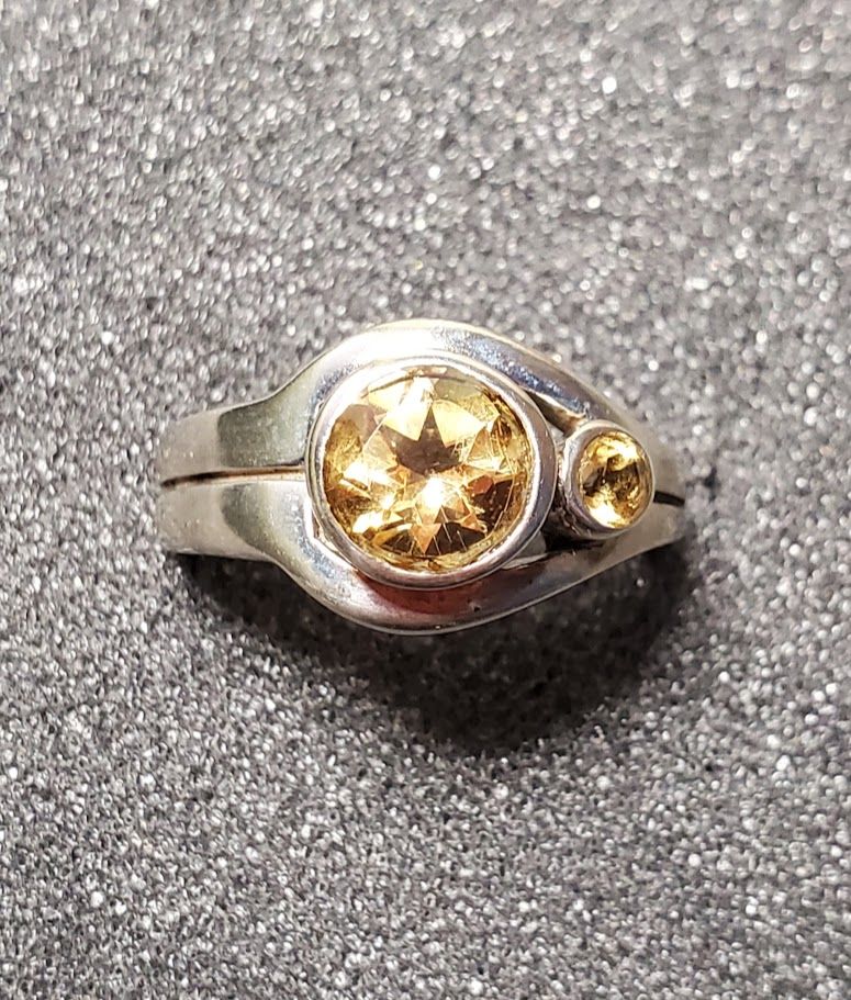 Sterling Citrine Ring 7