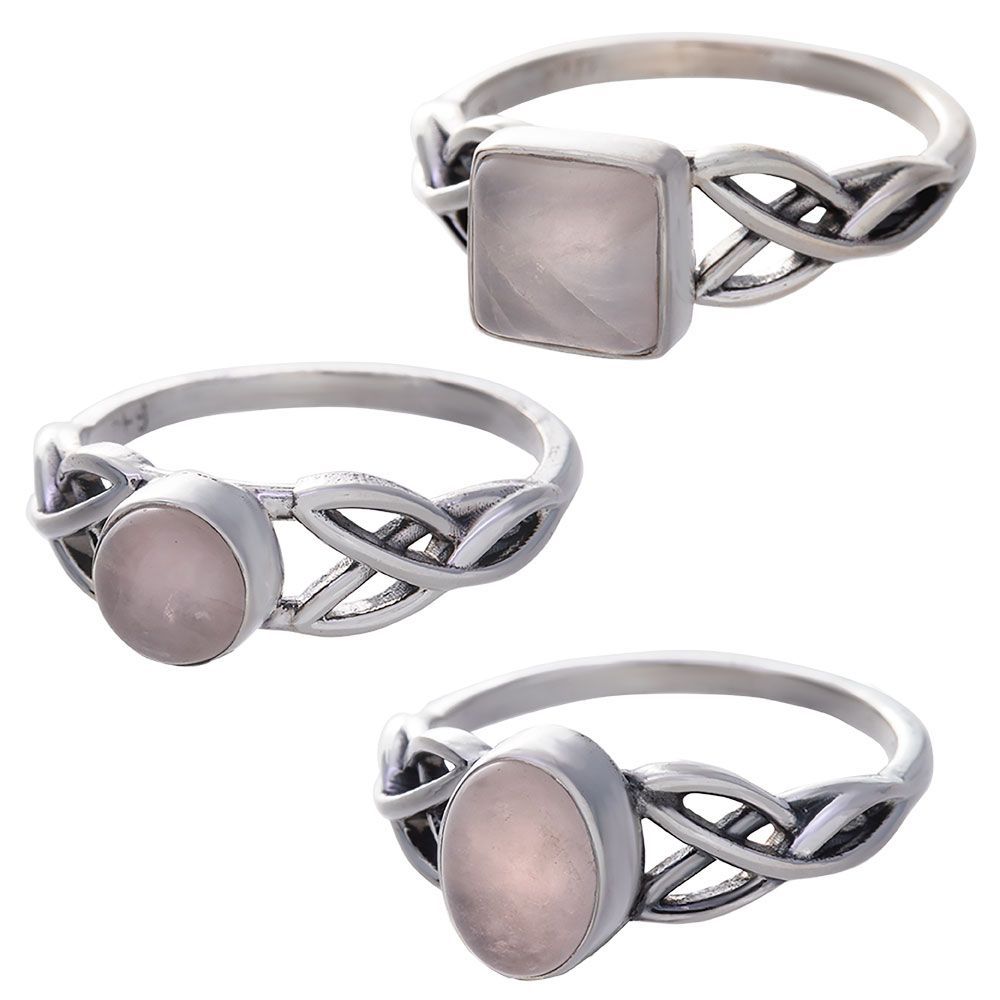 Rose Quartz Silver Trisquele 7