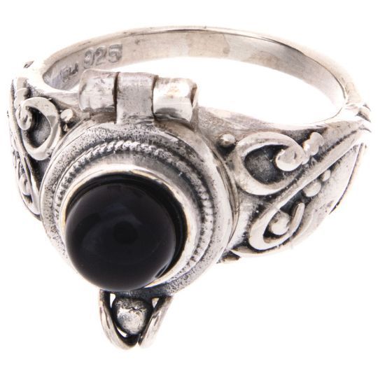 Round Box Ring Black Onyx 6