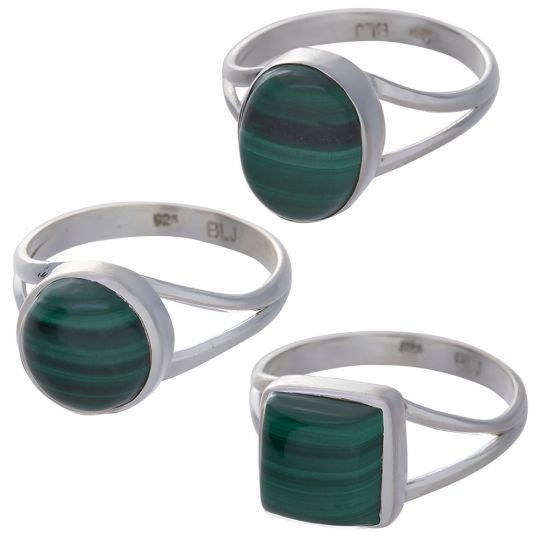 Malachite Split Shank Ring